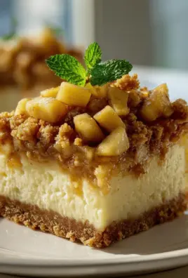 Apfel Crumble Käsekuchen-Quadrate: Süß & unwiderstehlich