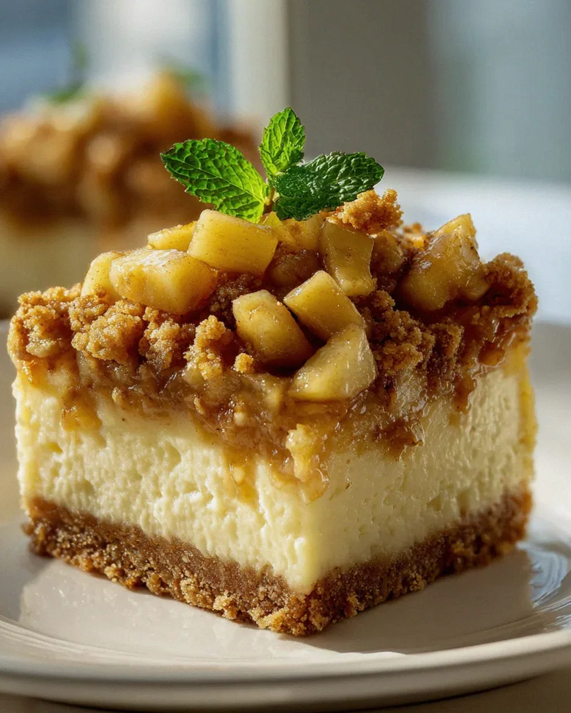 Apfel Crumble Käsekuchen-Quadrate: Süß & unwiderstehlich