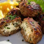 Bifteki - Griechische Frikadellen gefüllt mit Schafskäse