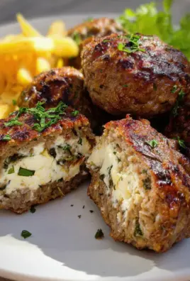 Bifteki - Griechische Frikadellen gefüllt mit Schafskäse