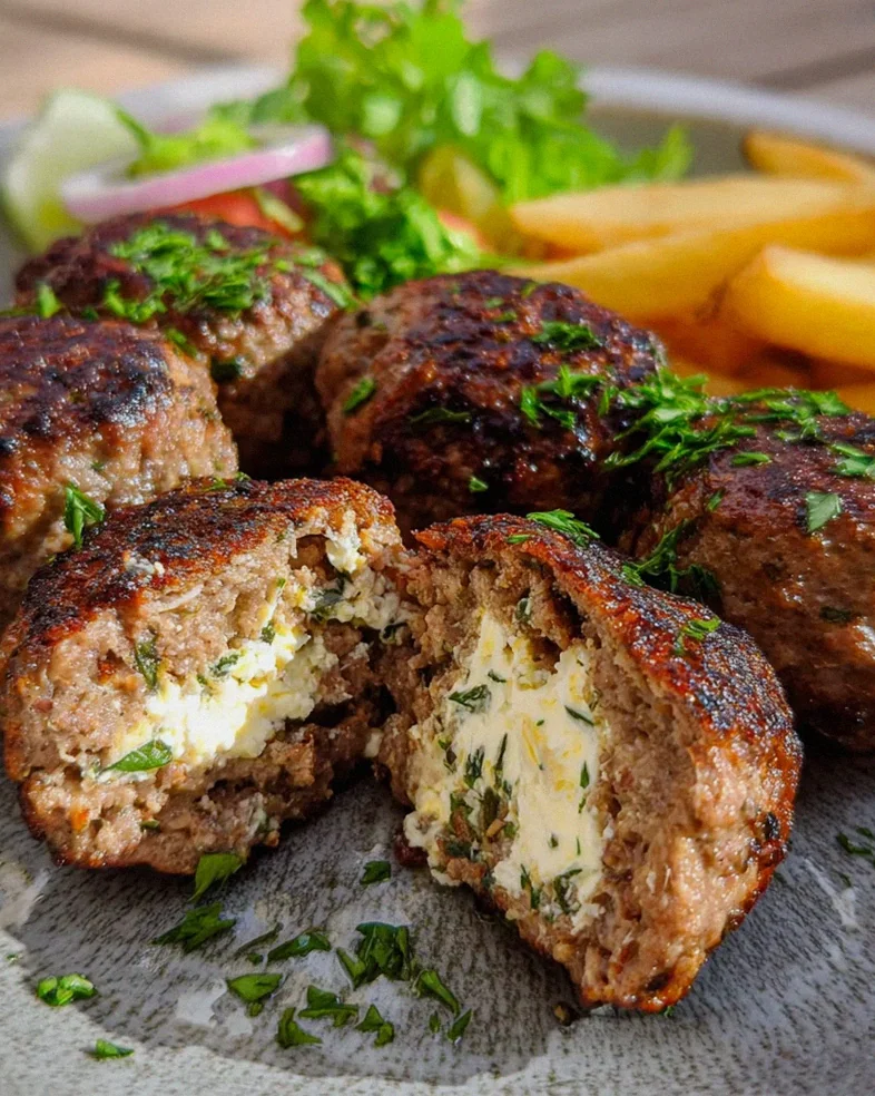 Bifteki - Griechische Frikadellen gefüllt mit Schafskäse – Schritt 1