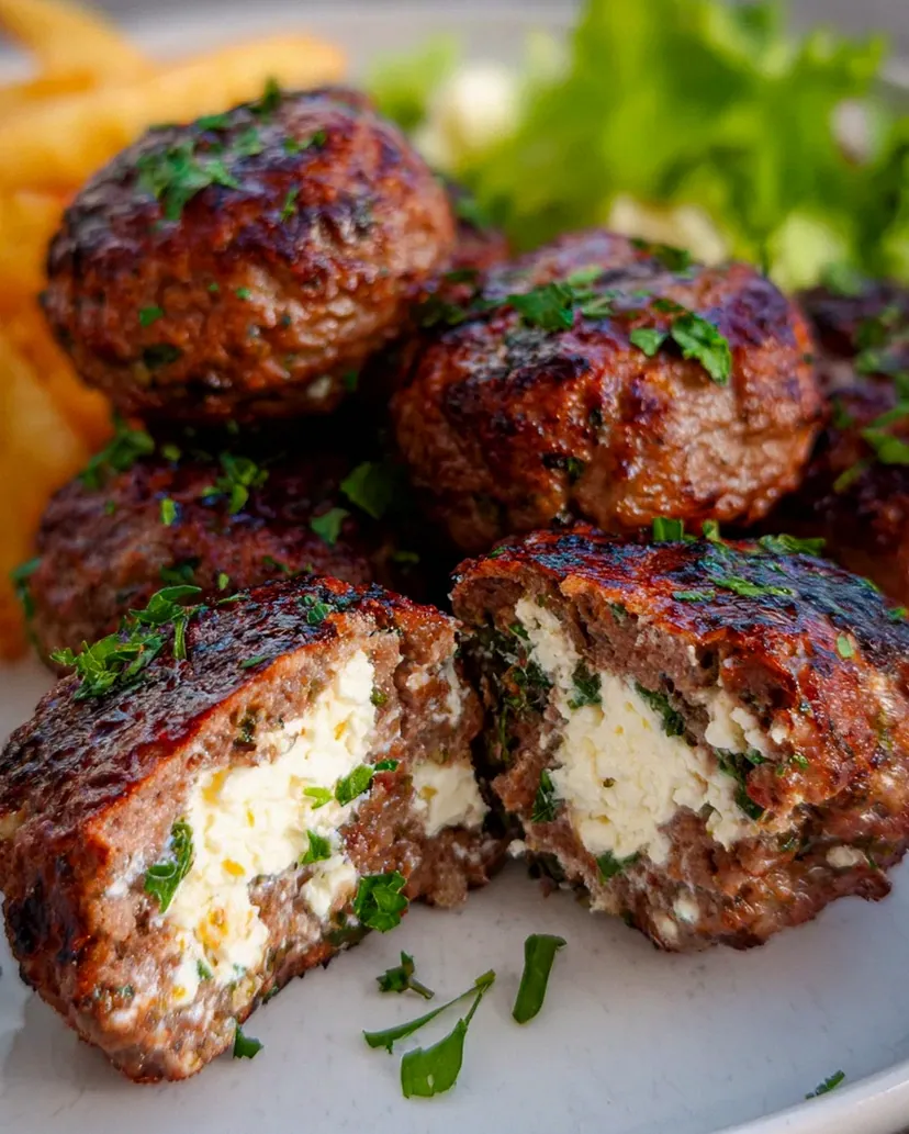 Bifteki - Griechische Frikadellen gefüllt mit Schafskäse – Schritt 2