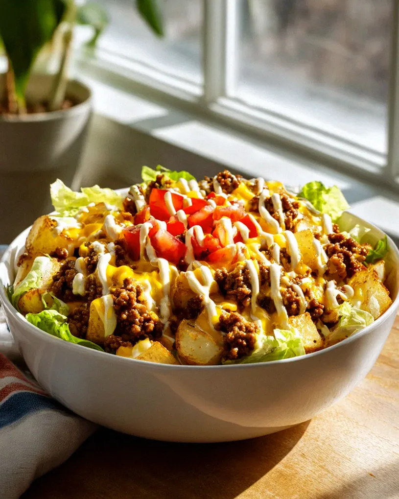 Big Mac Bowl: Cremige Kartoffeln, Hackfleisch & Käse genießen!