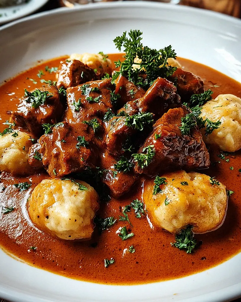 Butterzartes Rahmgulasch mit Serviettenknödel – Schritt 1