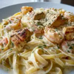 Cremige Hähnchen-Garnelen Alfredo Pasta – Dein Lieblingsrezept!