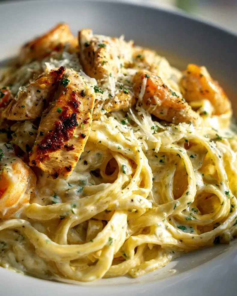 Cremige Hähnchen-Garnelen Alfredo Pasta – Dein Lieblingsrezept! – Schritt 2