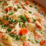 Cremige High Protein Chicken Pot Pie Suppe leicht gemacht