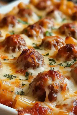 Dump-und-Bake-Fleischbällchenauflauf für Gemütliche Abende