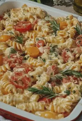 Feta Pasta aus dem Ofen mit frischem Gemüse