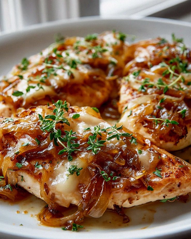 Französische Zwiebel Hähnchen-Pfanne: Cremig & mit Gruyère überbacken – Schritt 2