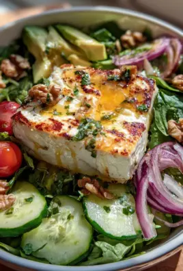 Gebackener Feta auf Gemischtem Salat