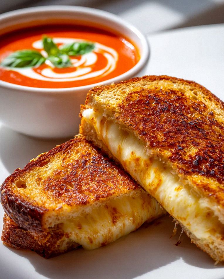 Gegrillter Käse & Tomatensuppe: Perfektes Duo zum Eintauchen
