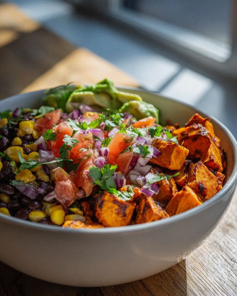 Gesunde Sweet Potato Taco Bowl: Einfach zubereitet & lecker