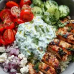 Griechische Hähnchen-Tzatziki Bowl