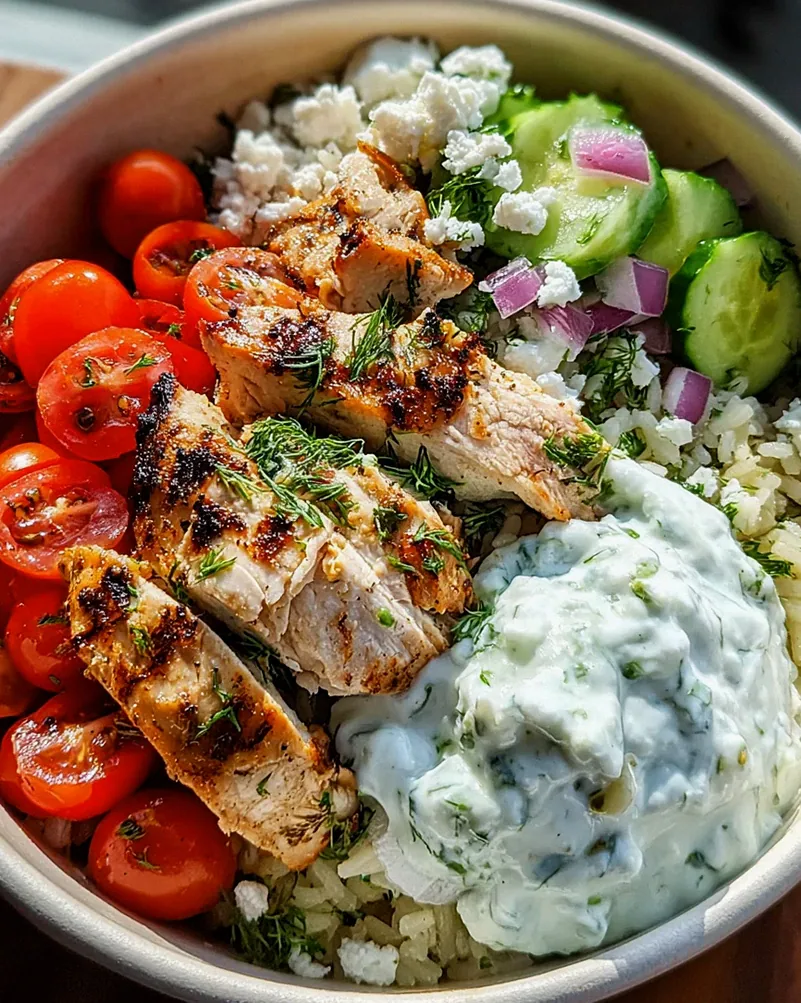 Griechische Hähnchen-Tzatziki Bowl – Schritt 2