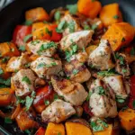 Hackfleisch aus Huhn und Süßkartoffeln