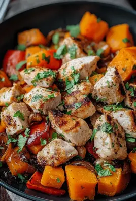 Hackfleisch aus Huhn und Süßkartoffeln