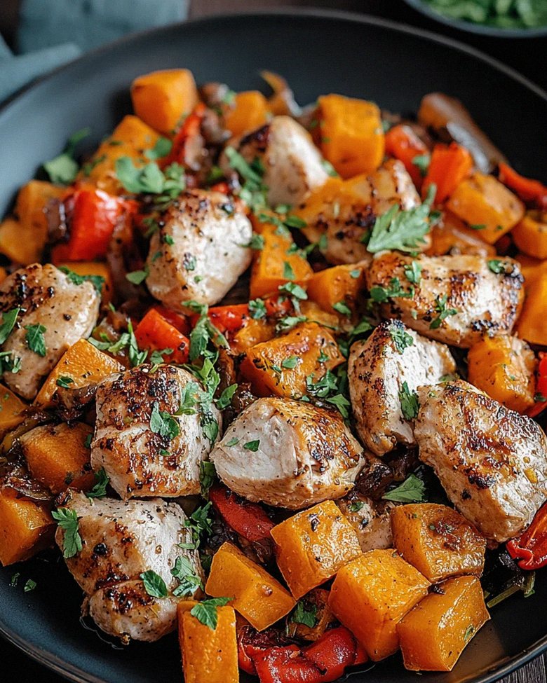 Hackfleisch aus Huhn und Süßkartoffeln – Schritt 2