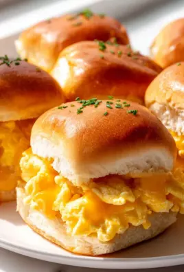 Hawaii-Sliders: Eier & Käse Frühstück auf süßen Brötchen