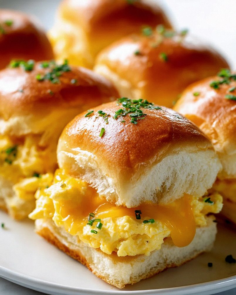 Hawaii-Sliders: Eier & Käse Frühstück auf süßen Brötchen – Schritt 2