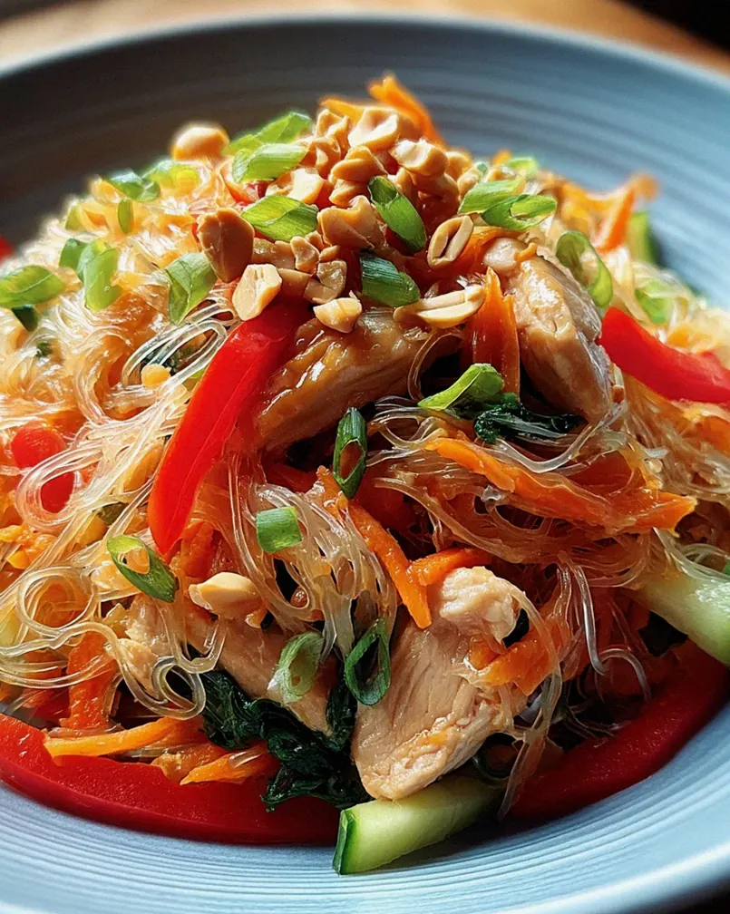 Lauwarmer Glasnudelsalat mit Erdnusshähnchen – Schritt 2