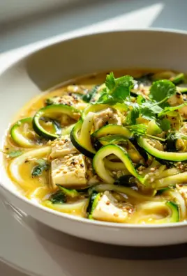 Lecker Low Carb Udon Ramen: Zucchini-Nudeln & Tofu