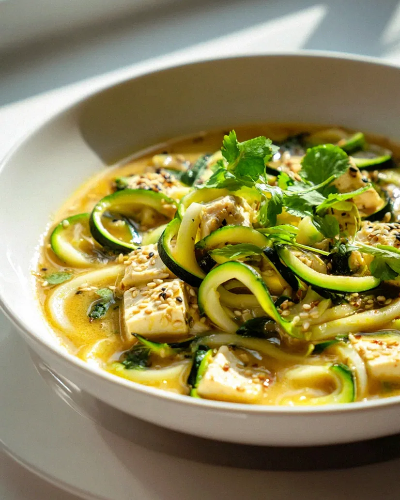 Lecker Low Carb Udon Ramen: Zucchini-Nudeln & Tofu – Schritt 1
