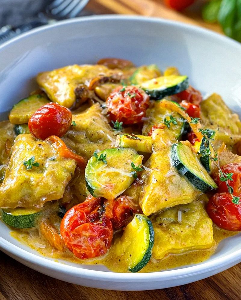 Leckere Cremige Maultaschenpfanne mit Zucchini & Tomaten – Schritt 2