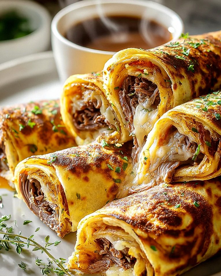 Leckere French Dip Tortilla Rollups mit Rindfleisch genießen! – Schritt 1