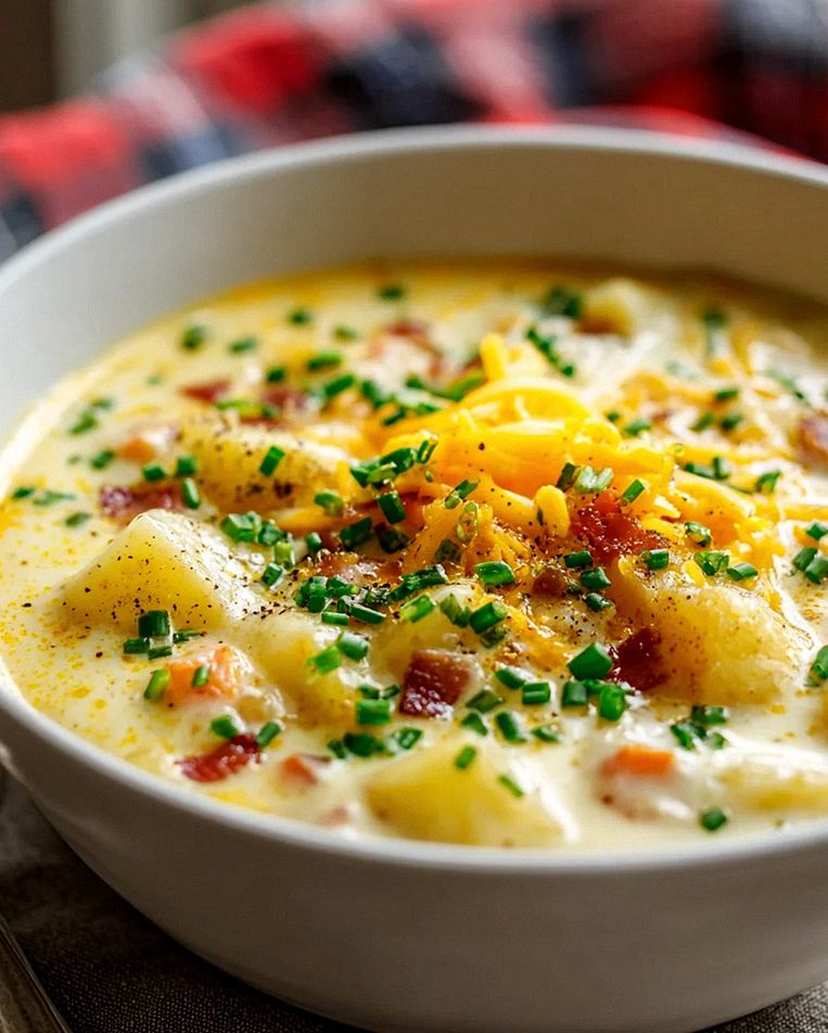 Leckere Loaded Baked Potato Soup für kalte Tage genießen!