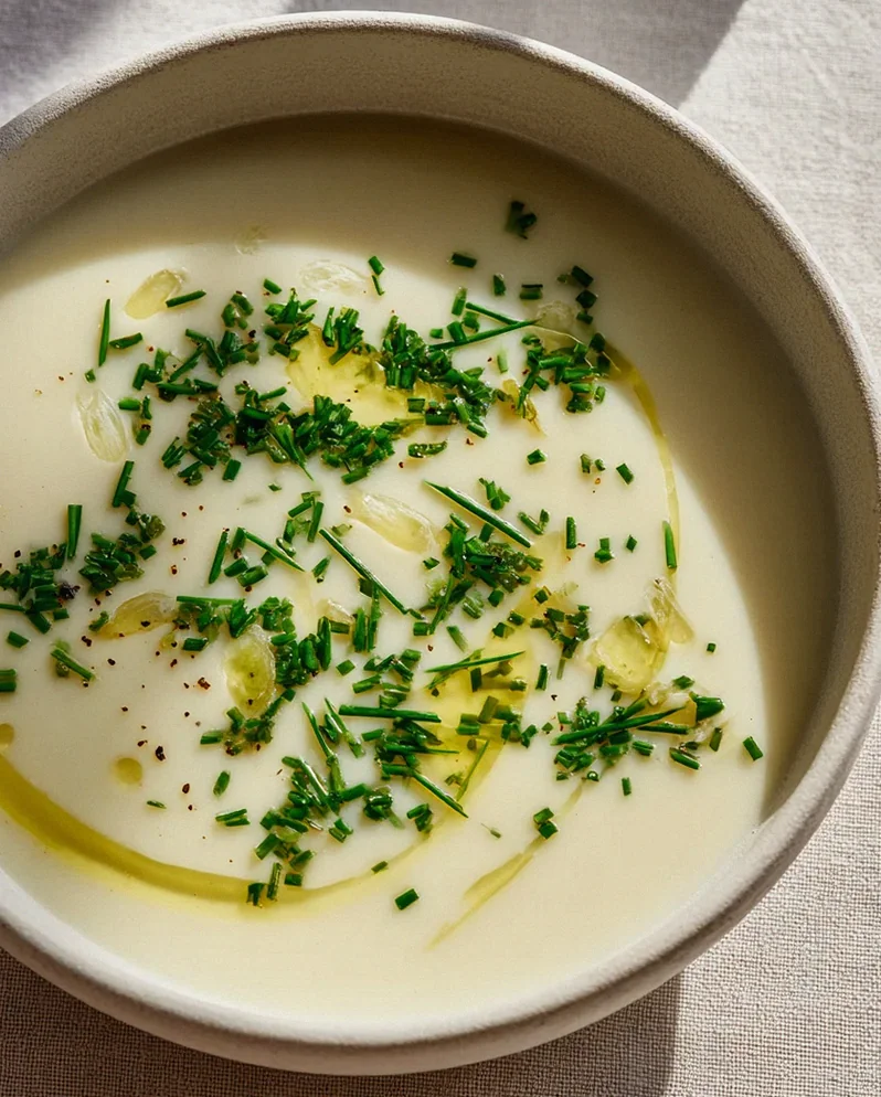 Leckere weiße Spargelsuppe mit Gemüsefond ohne Alkohol
