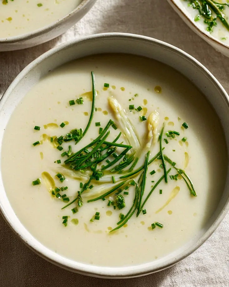 Leckere weiße Spargelsuppe mit Gemüsefond ohne Alkohol – Schritt 2