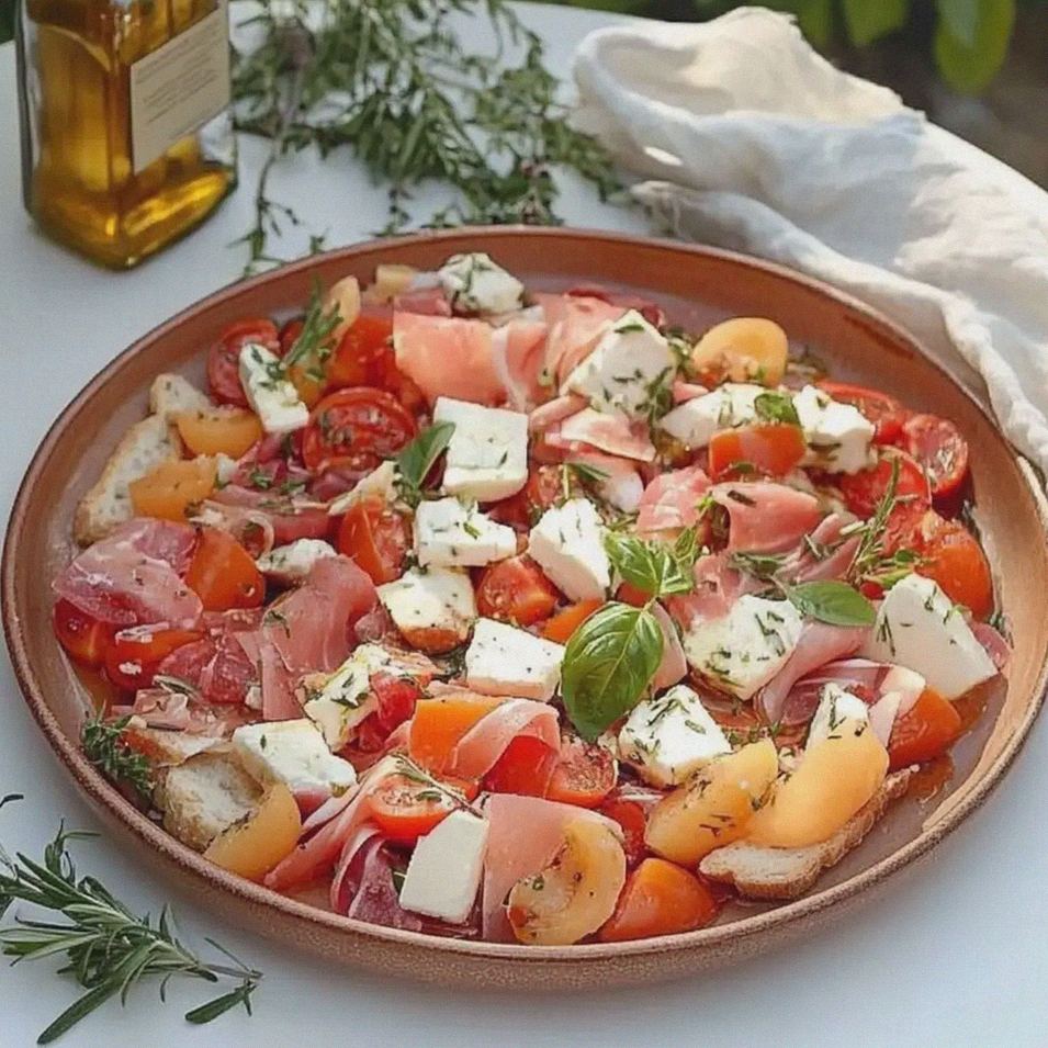Melonensalat mit Putenschinken und Tomaten schnell zubereiten
