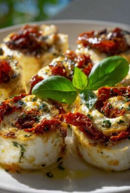 Ofen Feta Röllchen mit getrockneten Tomaten und Basilikum Rezept