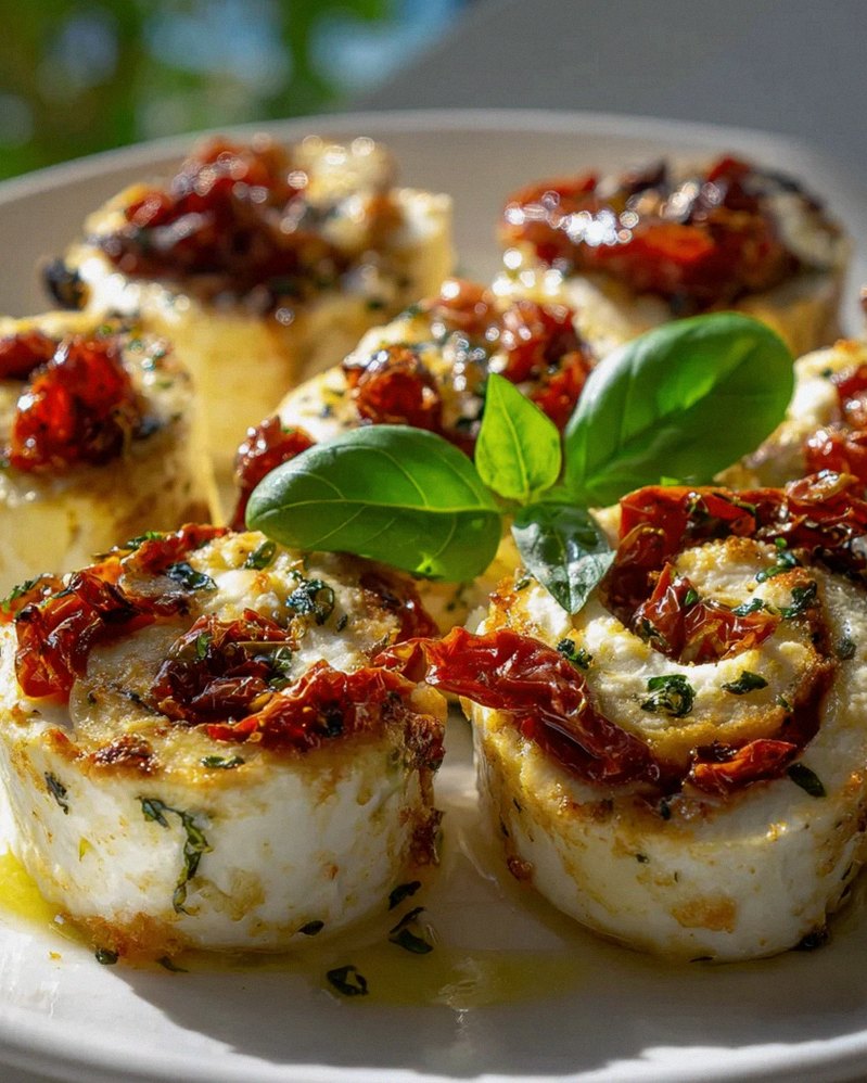 Ofen Feta Röllchen mit getrockneten Tomaten und Basilikum Rezept – Schritt 1