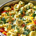 One Pan Tortellini Pfanne mit Knoblauch-Creme-Sauce