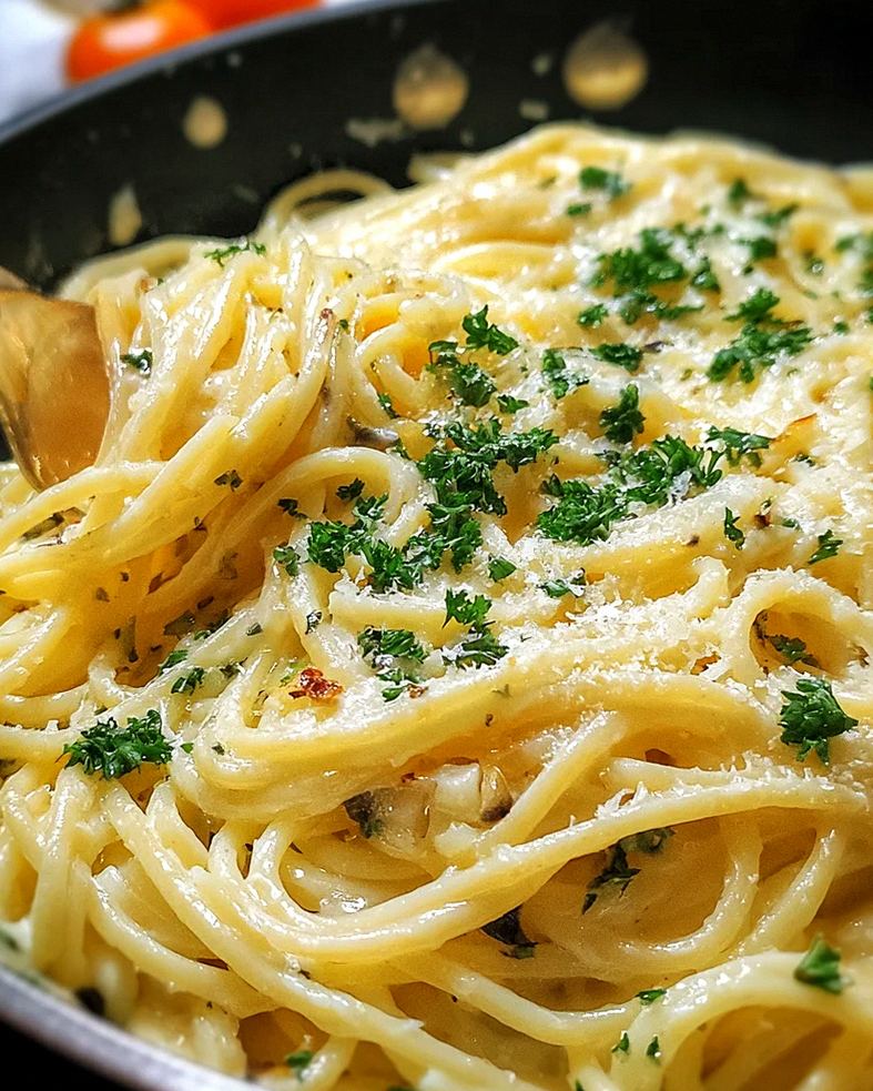 One Pot Knoblauch Käse Pasta – Schritt 1