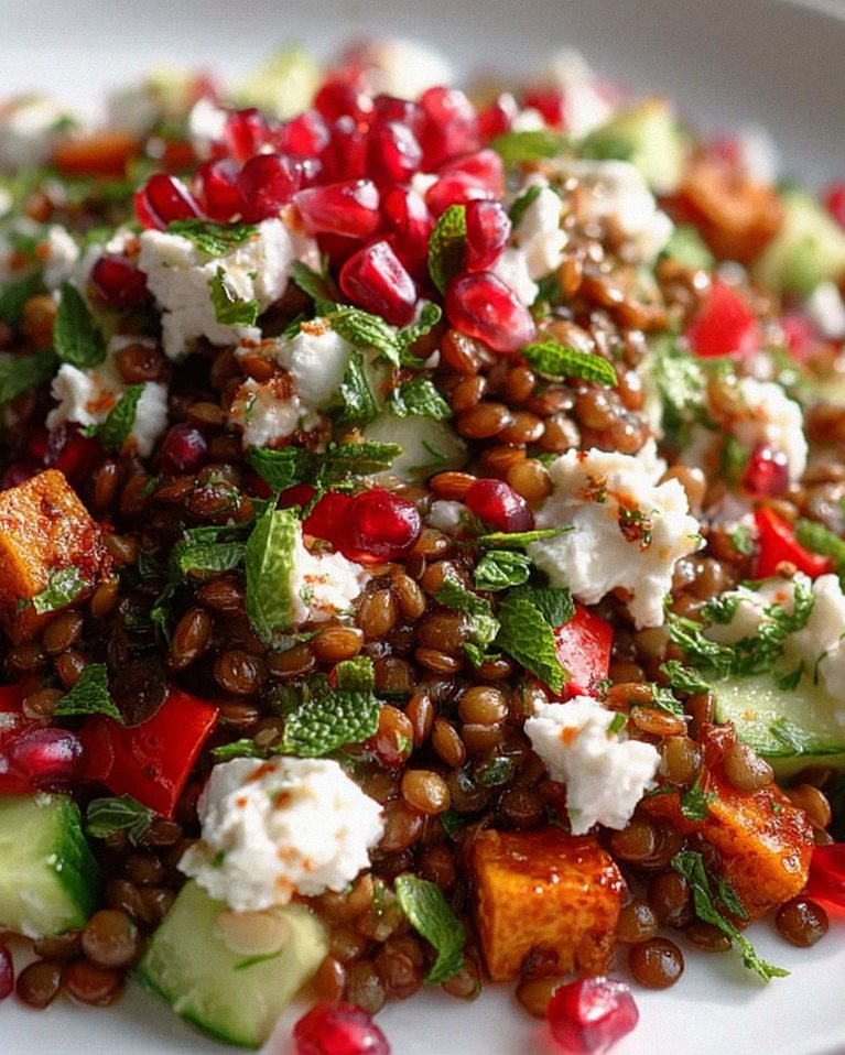 Orientalischer Linsensalat Feta
