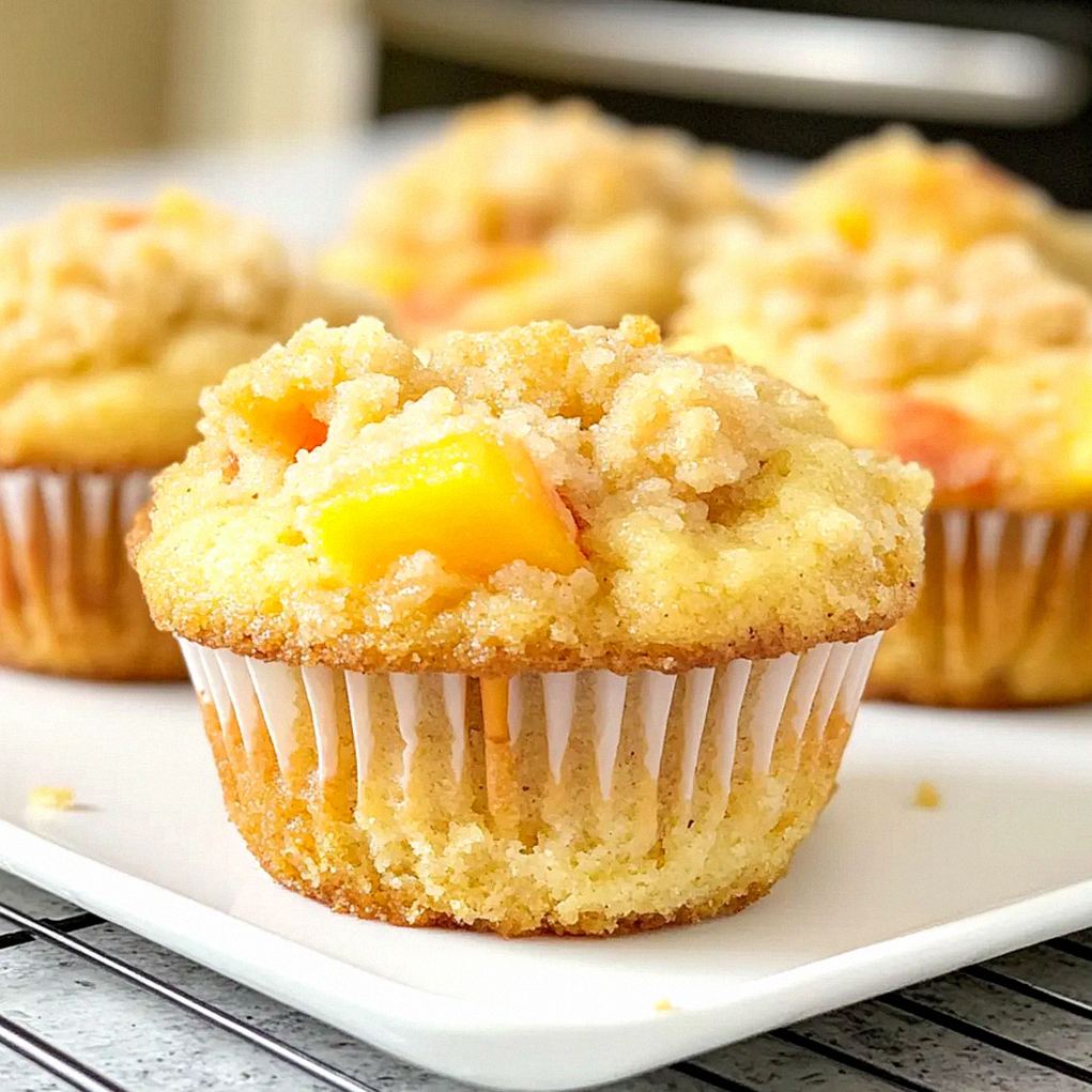 Pfirsich-Cobbler-Muffins für den perfekten Sommergenuss