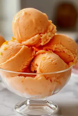 Pfirsich-Sorbet ohne Eismaschine schnell gemacht