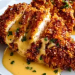 Pretzel Chicken mit Senf-Cheddar-Sauce – Leckeres Rezept!