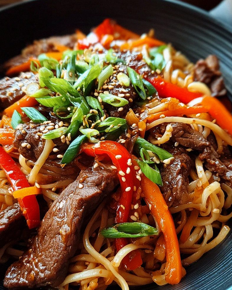 Reisnudeln mit Rindfleisch, Sojasauce und Gemüse – Schritt 1