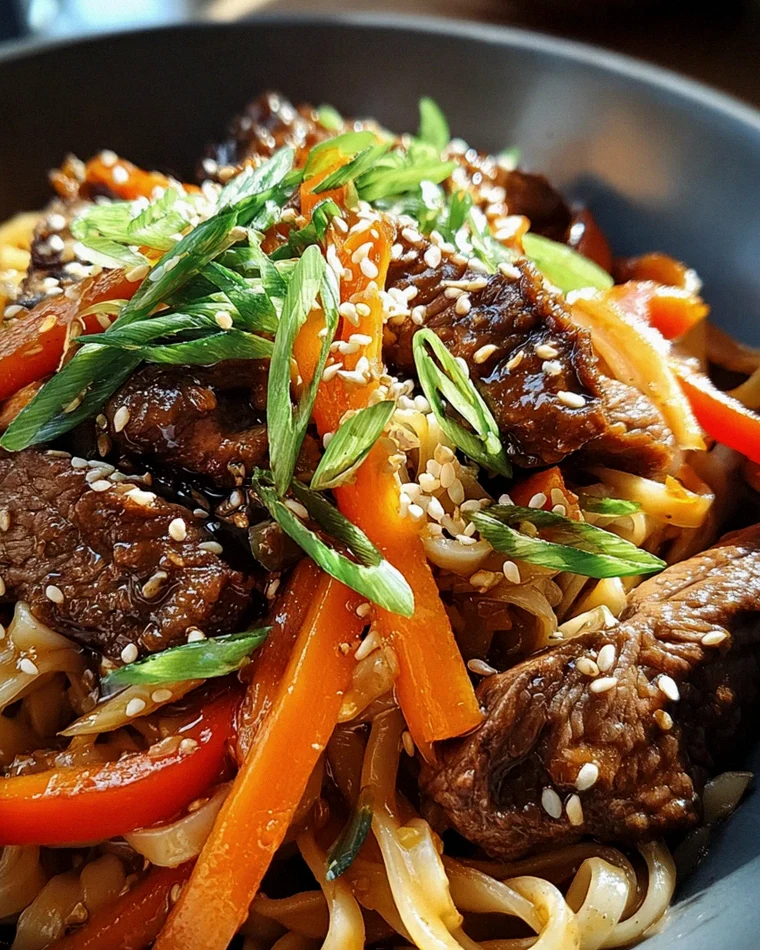 Reisnudeln mit Rindfleisch, Sojasauce und Gemüse – Schritt 2