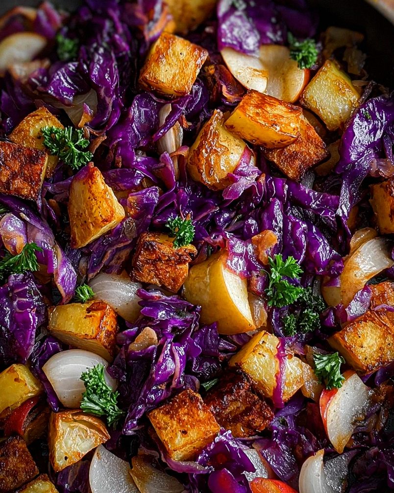 Rotkohl Pfanne mit Kartoffeln – Schritt 1