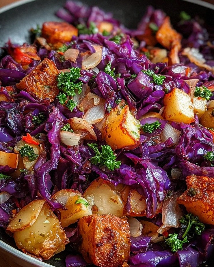 Rotkohl Pfanne mit Kartoffeln – Schritt 2
