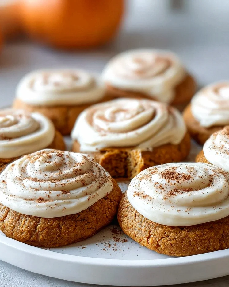 Soft Pumpkin Cookies mit Frischkäse-Frosting
