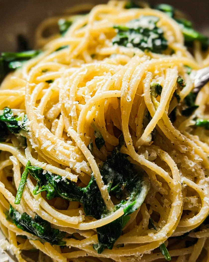 Spaghetti mit Spinat Frischkäse-Sauce