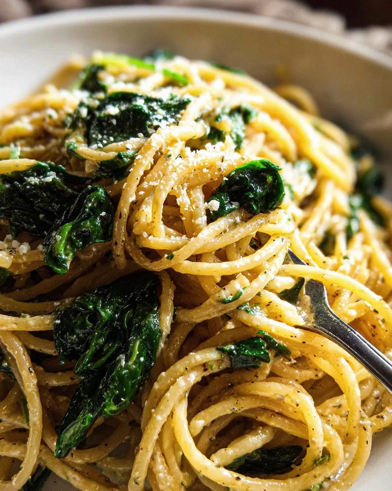 Spaghetti mit Spinat Frischkäse-Sauce – Schritt 2