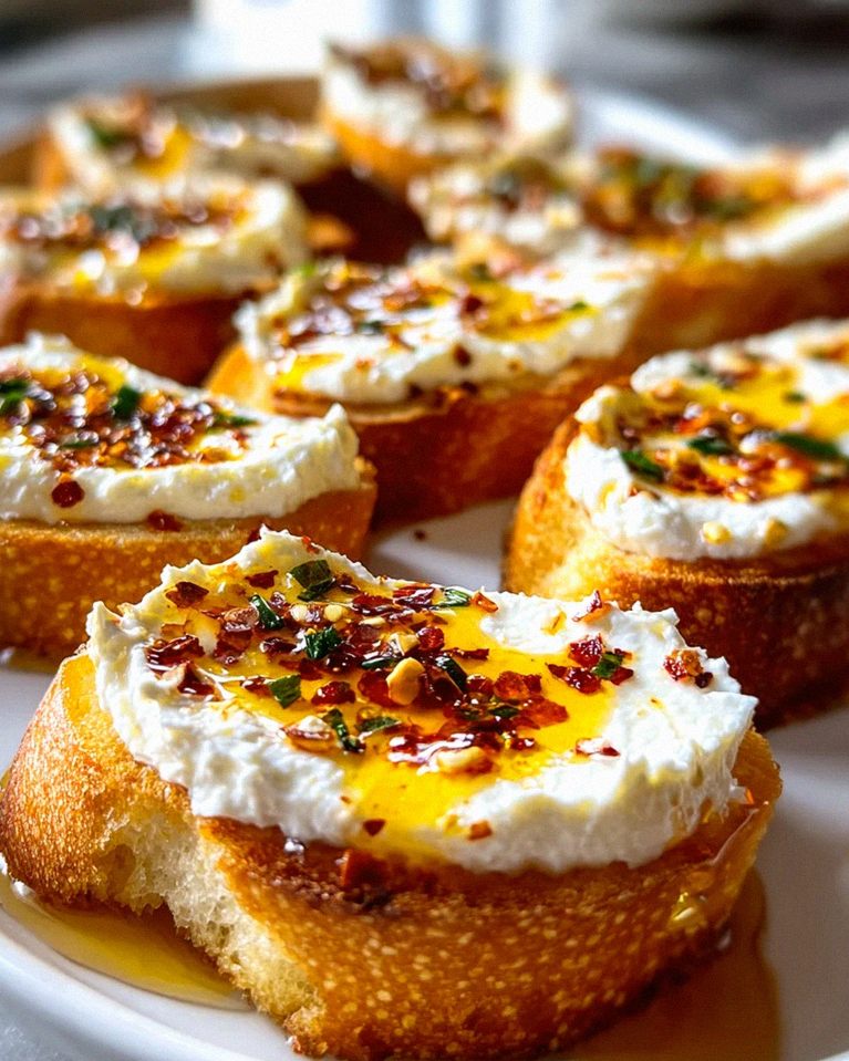 Süße scharfe Hot Honey Feta Crostini: Cremig & unwiderstehlich – Schritt 2
