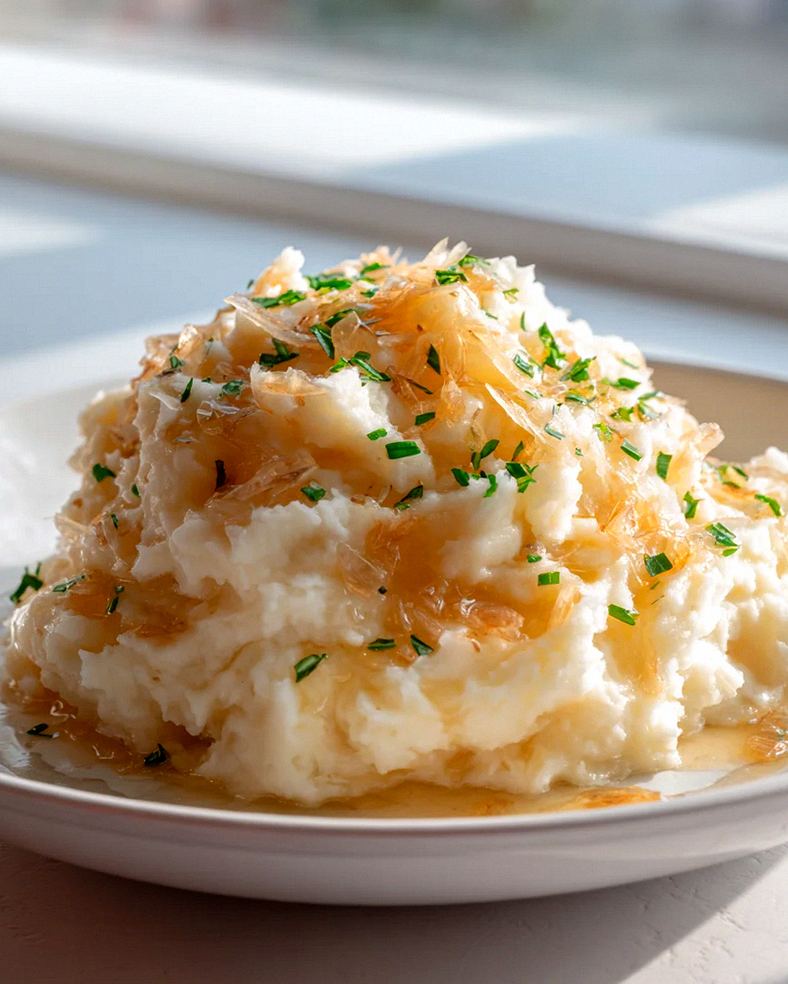 Unwiderstehliche Knoblauchbutter-Zwiebelsauce für Püree – Schritt 1